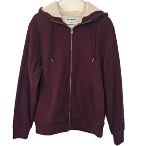 Maroon Sherpa Lined Hoodie